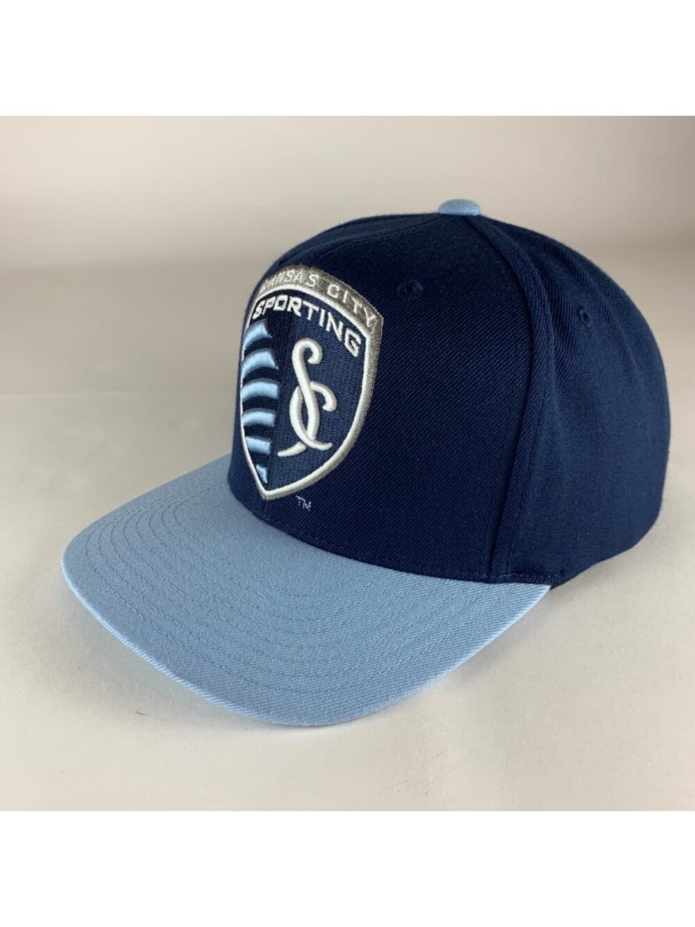 Sporting KC MLS Navy Blue Mitchell & Ness High Crown Snapback Hat